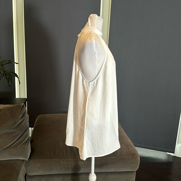 Women’s White Halter Neck Casual Loose Top Blouse Side Bow Tie Size 4XL NEW - Picture 2 of 7